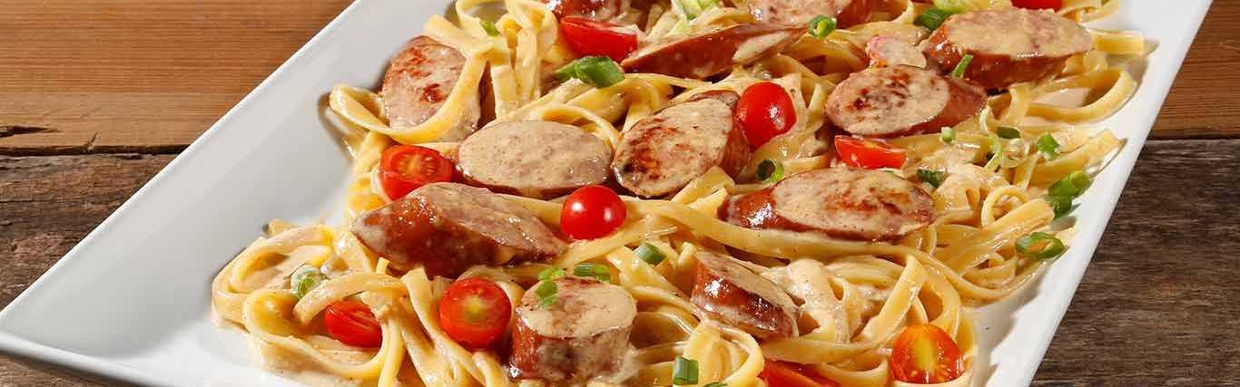Sausage Cajun Alfredo Pasta Recipe